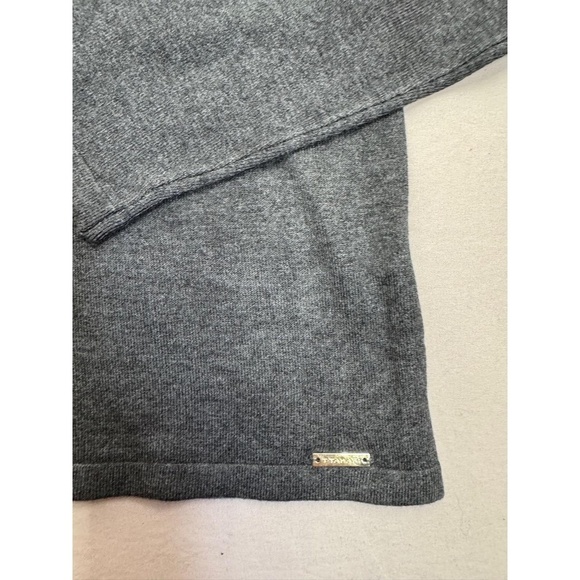 T Tahari Womens Mock Neck Sweater Top Size S Dark Grey Soft Knit Metallic Logo - Picture 6 of 7